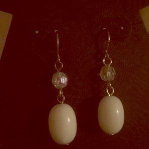 Earrings: wonderful white drop earrings